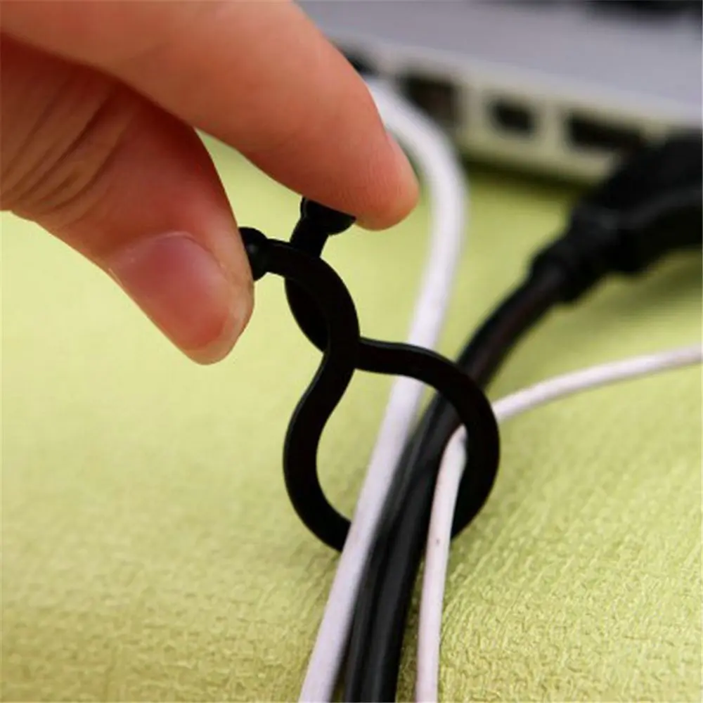 20/30 Pcs Fastener Holder Thread Earphone Cord Wrap Line Winder Twist Tie Cable Organizer Wire Clip