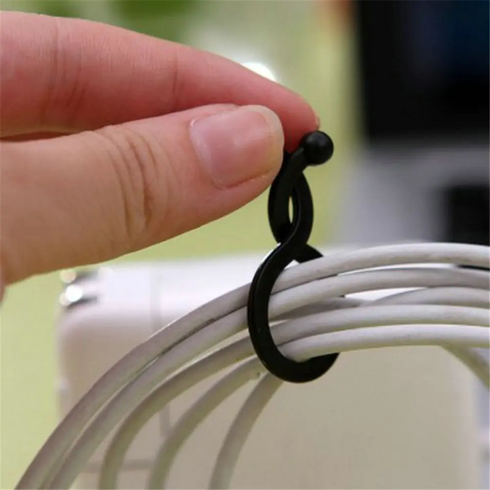 20/30 Pcs Fastener Holder Thread Earphone Cord Wrap Line Winder Twist Tie Cable Organizer Wire Clip