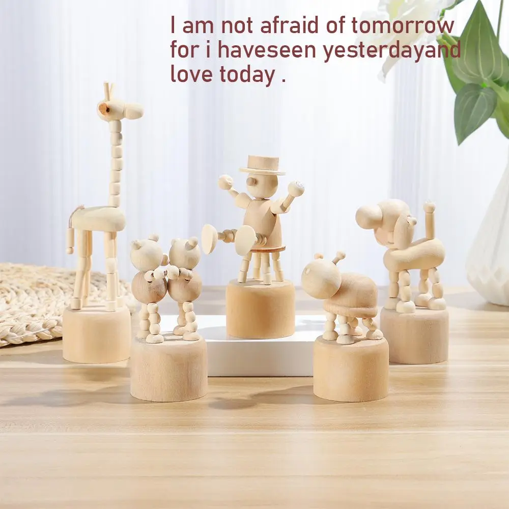 Personalized Wooden Animal Ornaments Mini Desktop Decoration Crafts Toy Gifts Home Book Shelf Fun Decor