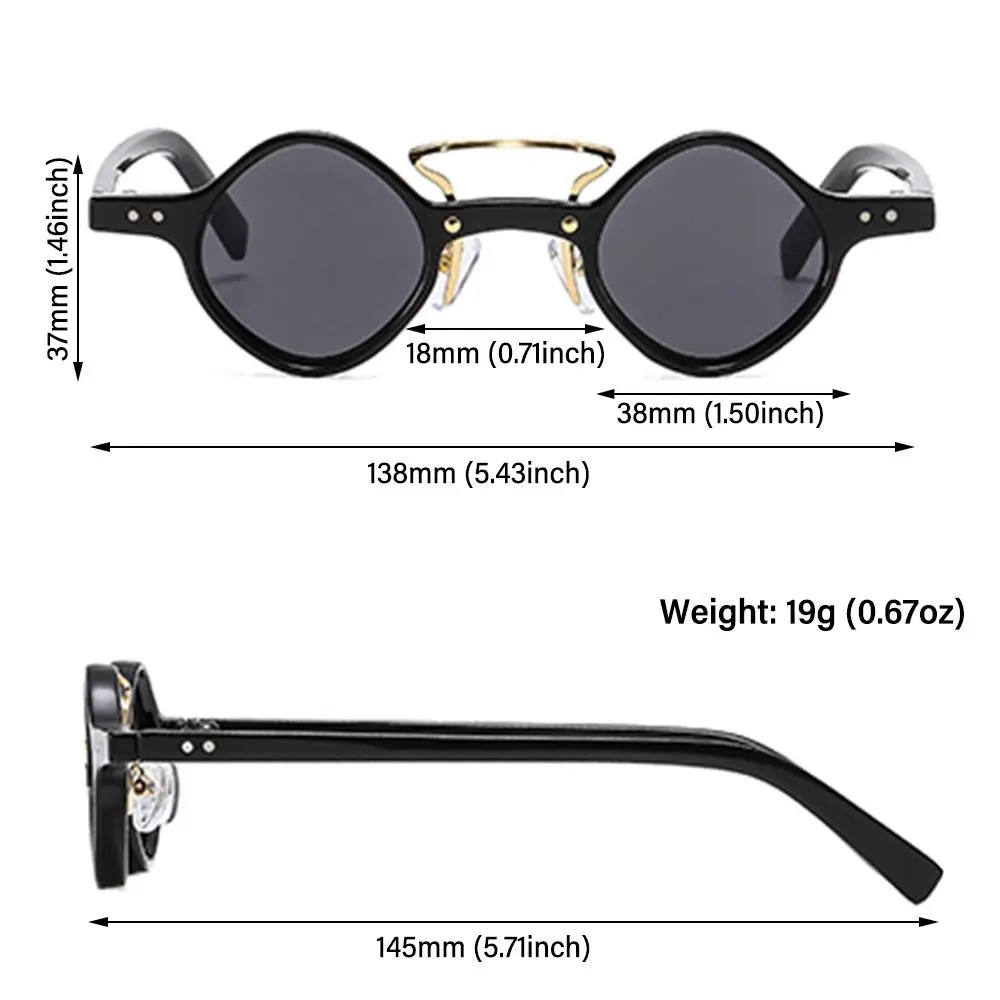 New Hippie Small Round Square Sunglasses Men/Women Retro Steam Punk Glasses Gradient Vintage Driving Shades UV400