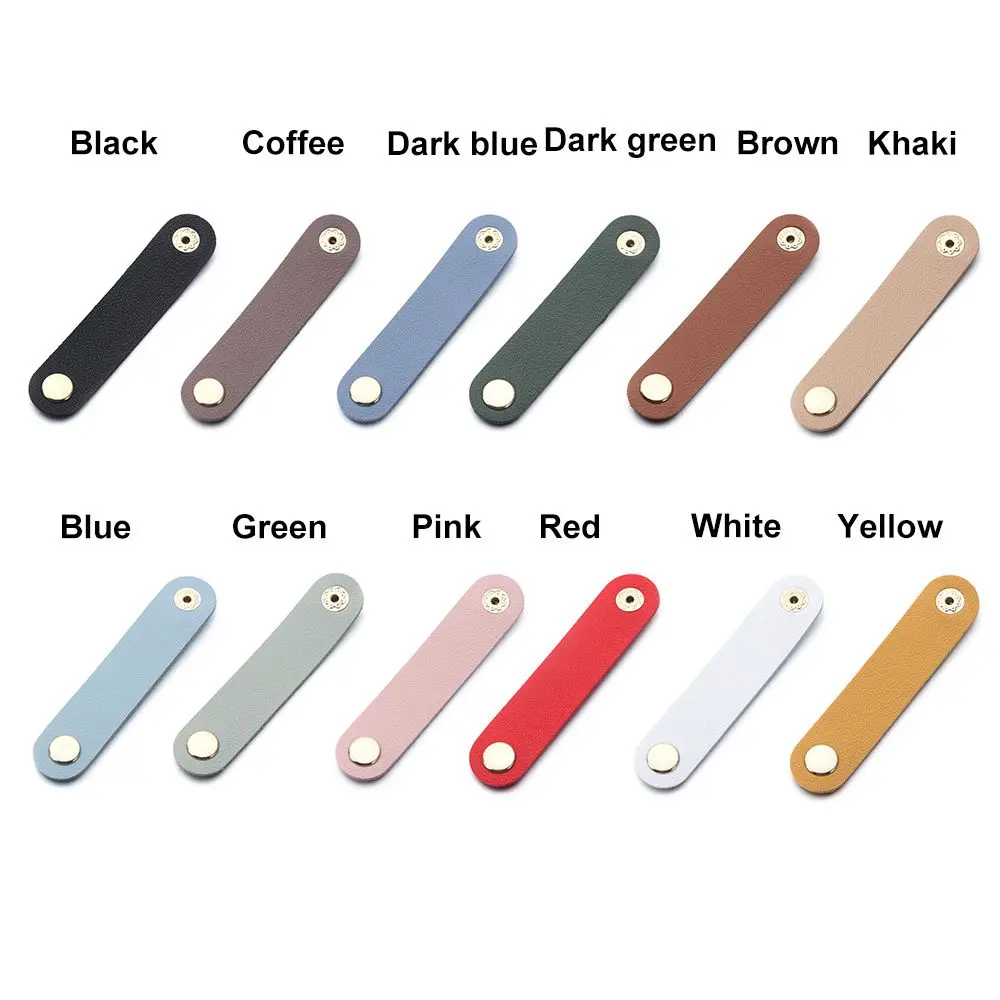 1Pcs Leather Cable Winder Earphone Accessories Cord Organizer Charger Cable Protector Clips Cord Holder Cable Management