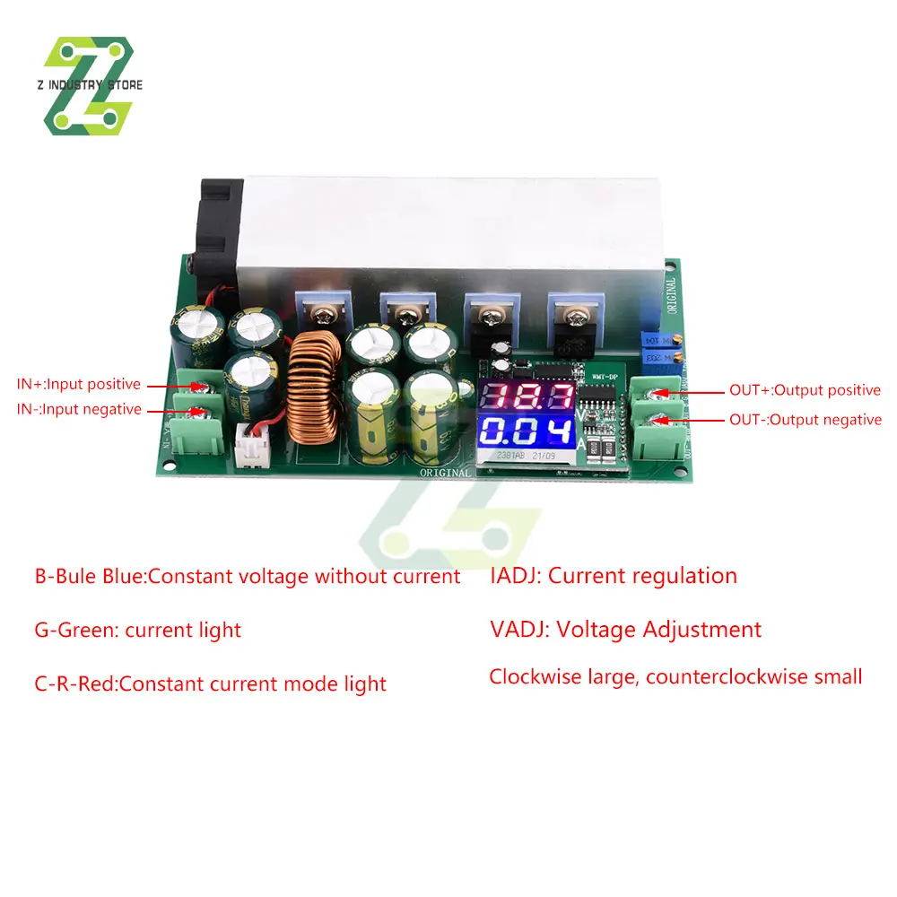 600W DC12-80V to DC2.5V-50V High Power Adjustable Step-down Power Supply Module LED Digital Display Step Down Buck Converter