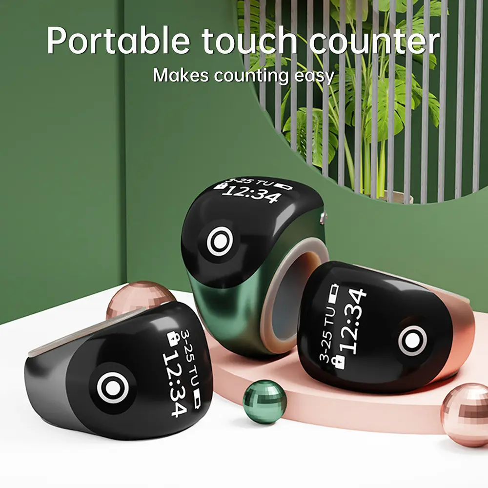 Smart APP Counting Finger Counter Ring 5 Prayer Time Vibration Reminder Waterproof Tasbih Tally Digital Counter