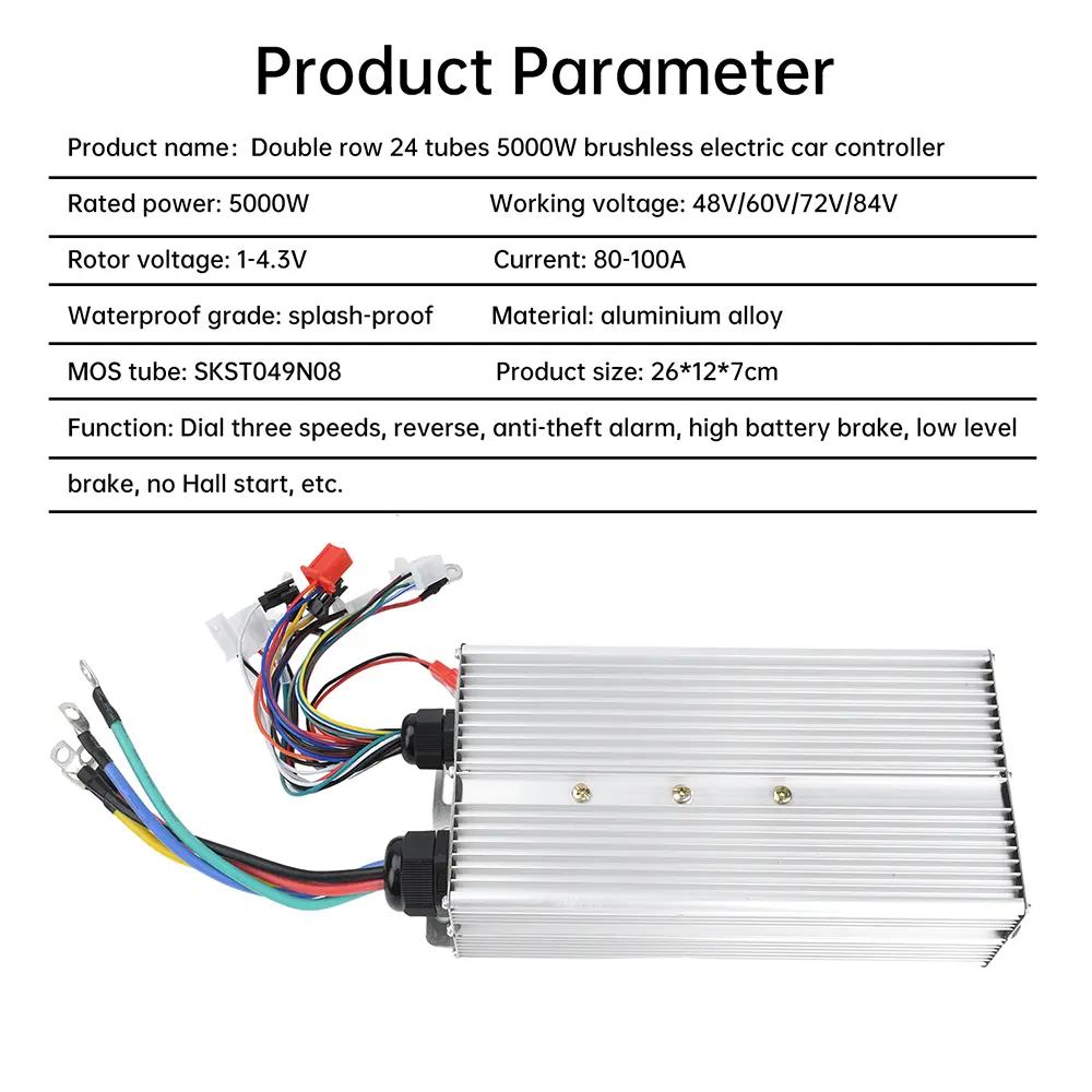 48V 60V 72V 84V 5000W Intelligent Brushless Controller for BLDC Motor/Electric Bike/Ebike/Tricycle/Motorcycle