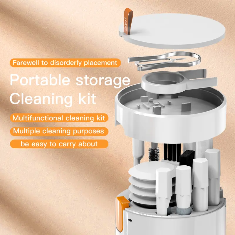 20 IN 1 Cleaning Kit Keyboard Cleaner Brush Bluetooth Earphones Cleaning Pen for Airpods iPhone Cleaning Tools Keycap Puller Kit
