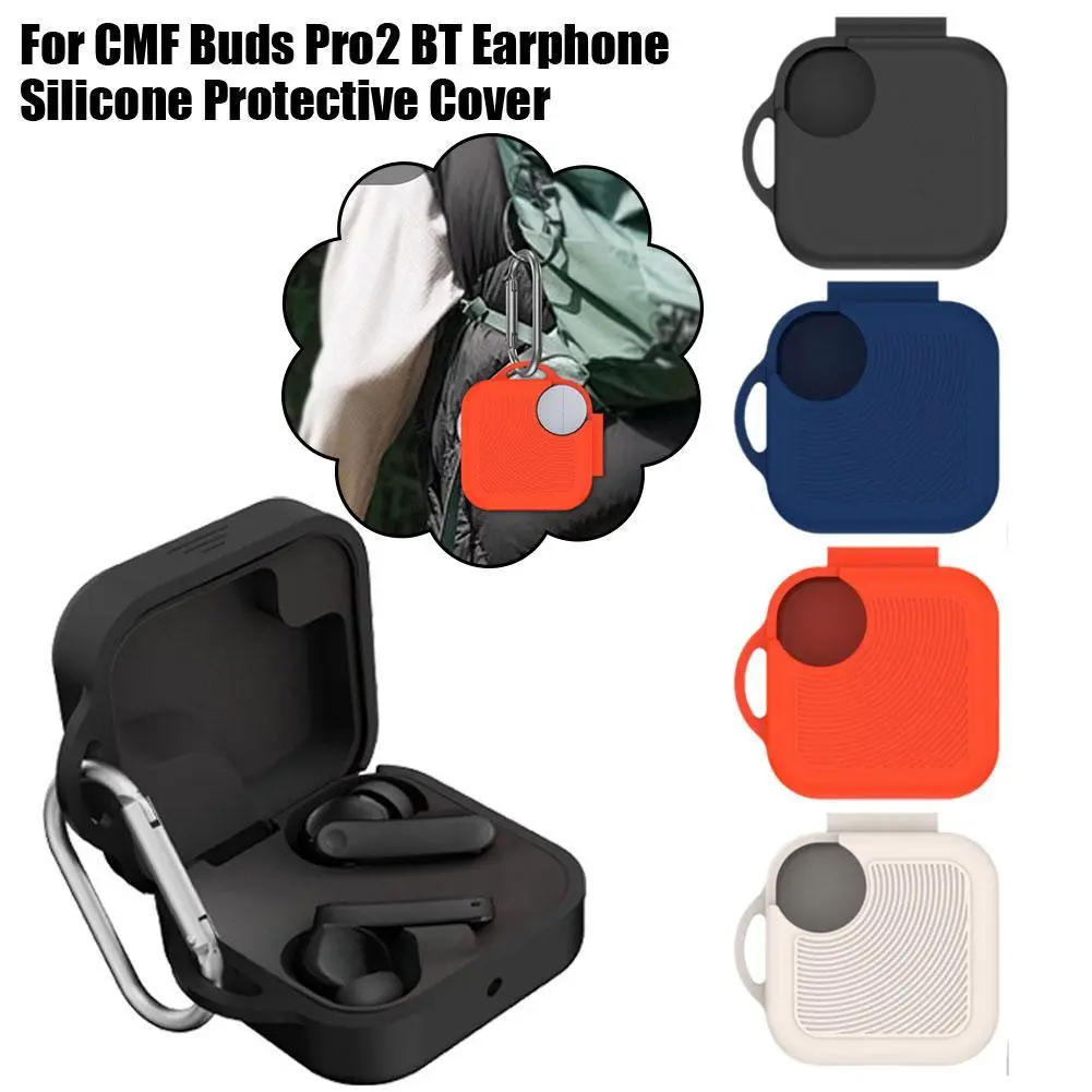 FOR CMF Buds Pro 2 Bluetooth Headset Silicone Protective Cover Soft Shell Anti-drop Storage Box Simple Solid Color Accessories