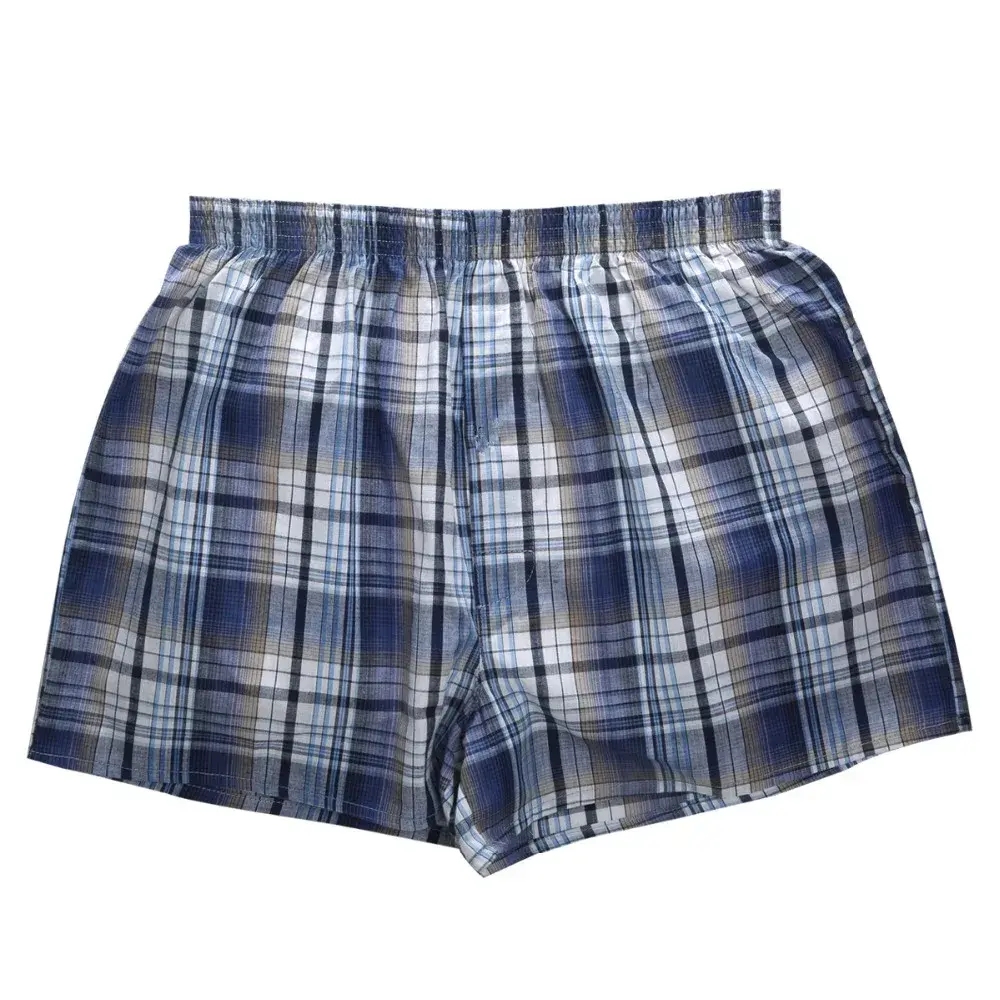 High Quality Brand 3-Pack Men's Boxer Shorts Woven Cotton 100% Classic Plaid Combed Male Underpant Loose Breathable Oversize