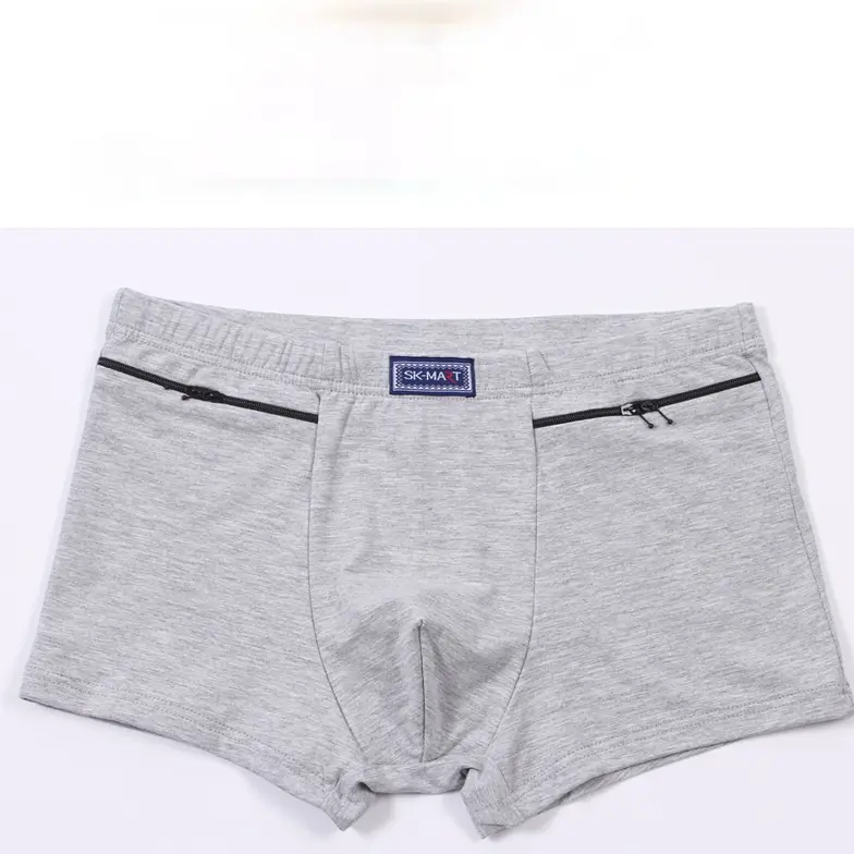 Men's Pockets Underwear Anti-theft Briefs Boxer Panties,two Zippers Pockets Cotton Underpants,mens Boxers Briefs,booty Shorts