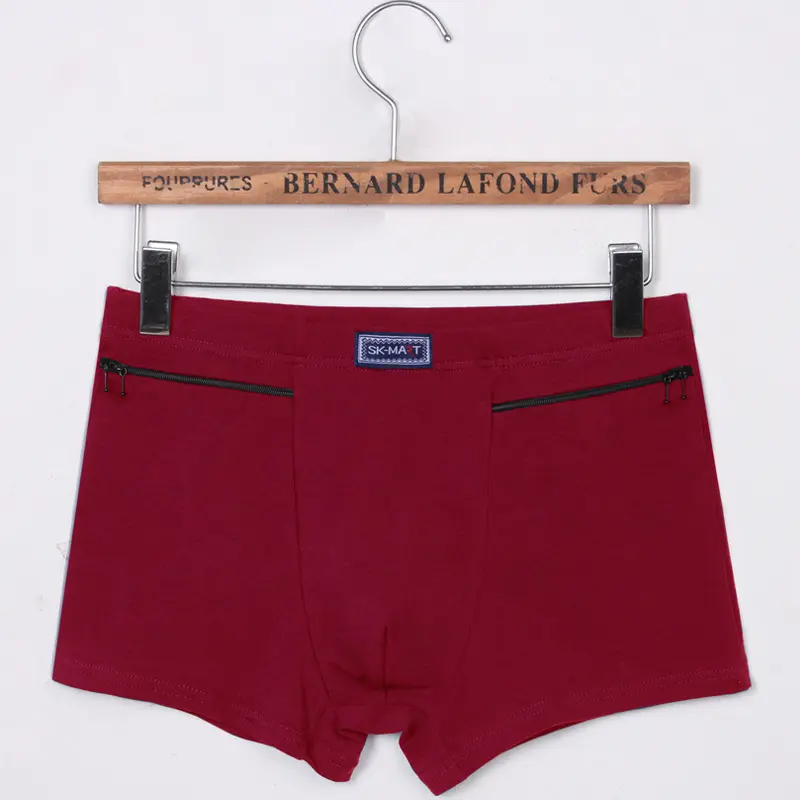Men's Pockets Underwear Anti-theft Briefs Boxer Panties,two Zippers Pockets Cotton Underpants,mens Boxers Briefs,booty Shorts