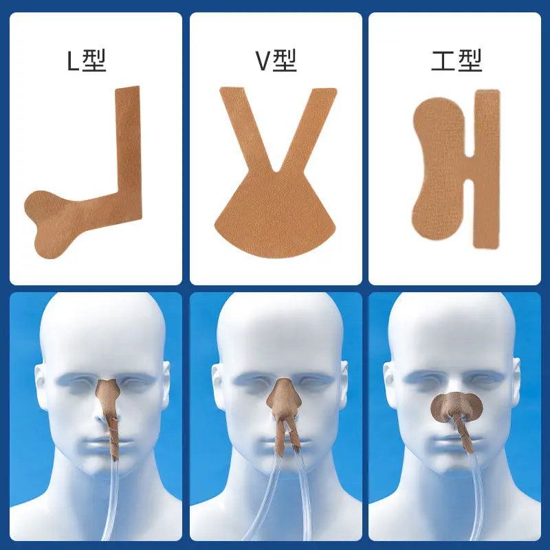 40pcs Patient Nasal Feeding Tube Adhesive Tape Sticker Adhesive Bandages Nasal Catheter Fixing Decal