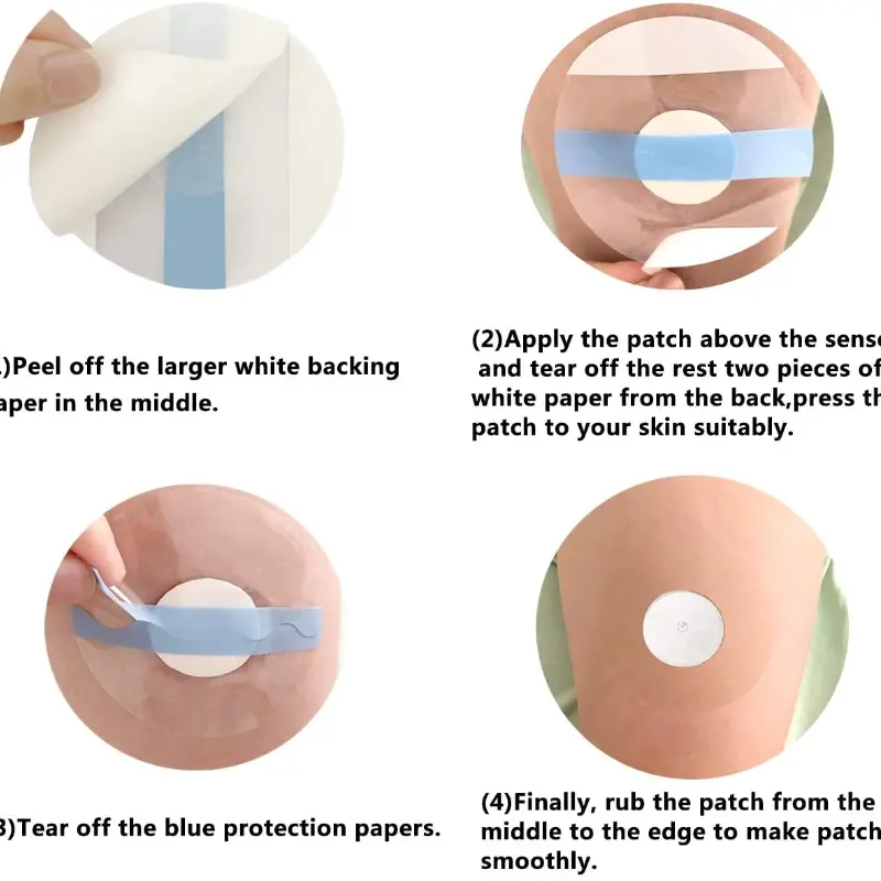 Freestyle Libre2 Sensor Patches 50pcs Waterproof Libre Sensor Covers-Transparent  CGM Overpatch-Tape 1pcs holder free