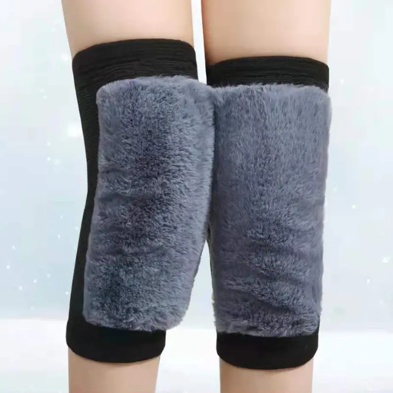 1 Pair Winter Warm Knee Pads for Women Men Old People Cold Leg Arthritis Kneepad Knee Support Rabbit Fur Running Knee Protector