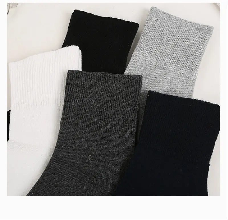 Mens Non Elastic Socks 100 Cotton Honeycomb Loose Soft Top Diabetic Cotton  Stripe  Coton  Gifts for Men  6-11