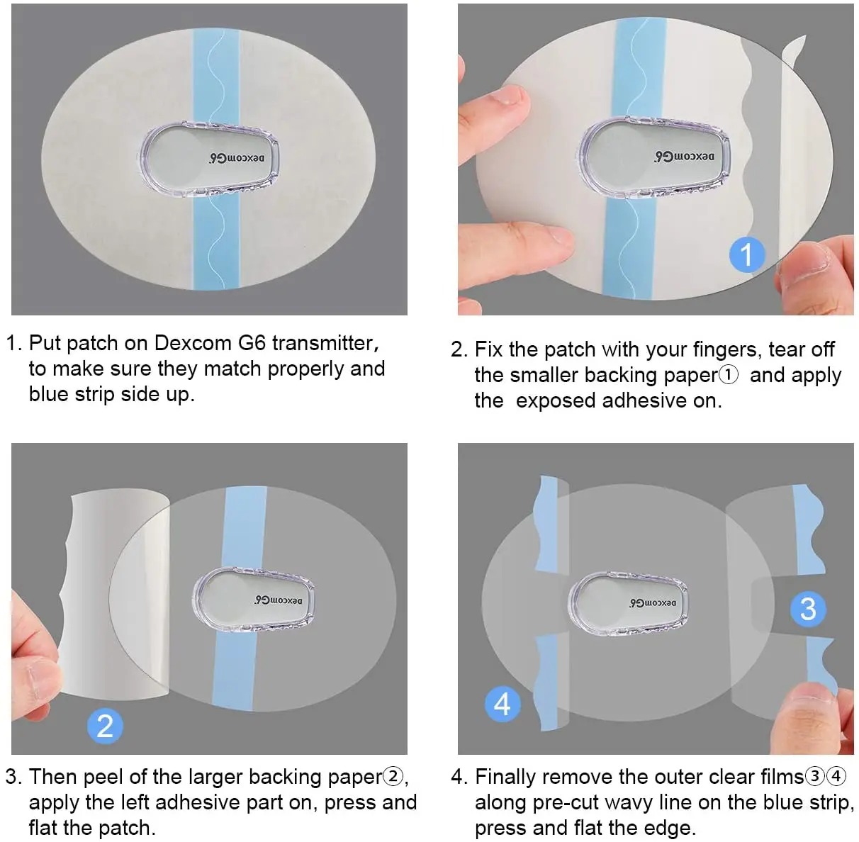 50pcs Dexcom G6 Overpatch Transparent Stickers,CGM Sensor Patch,Tape,self-adhesive,waterproof skin-friendly,lasts up to 10 days