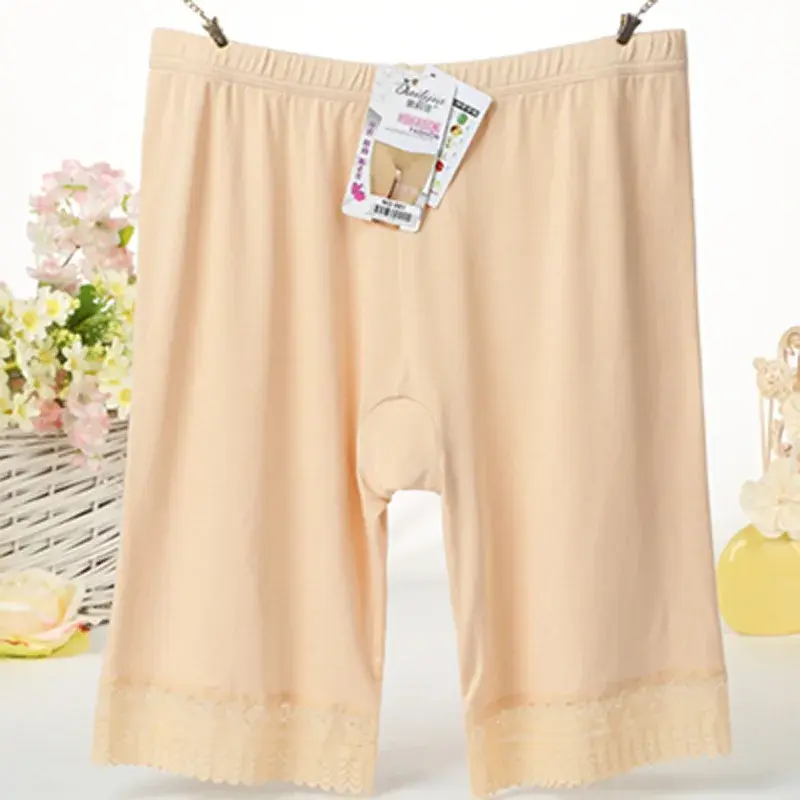 Summer Women Bralette Seamless Lace Safety Pants Women Underwear Mid-Waist Plus Size Panties Anti-Light Safety Shorts 5XL