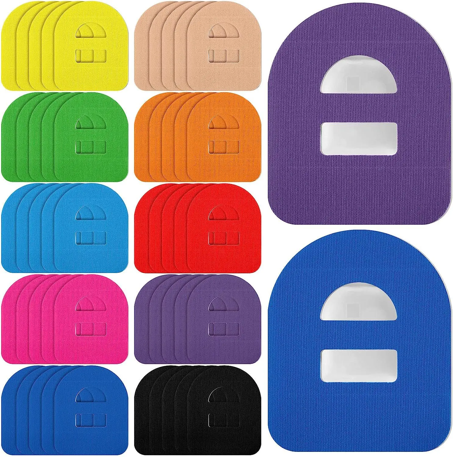 20Pack Adhesive Patches for G7,Stelo CGM Overpatches Waterproof&Sweatproof,Hypoallergenic&Latex-Free,Non-Glue Central,Multicolor