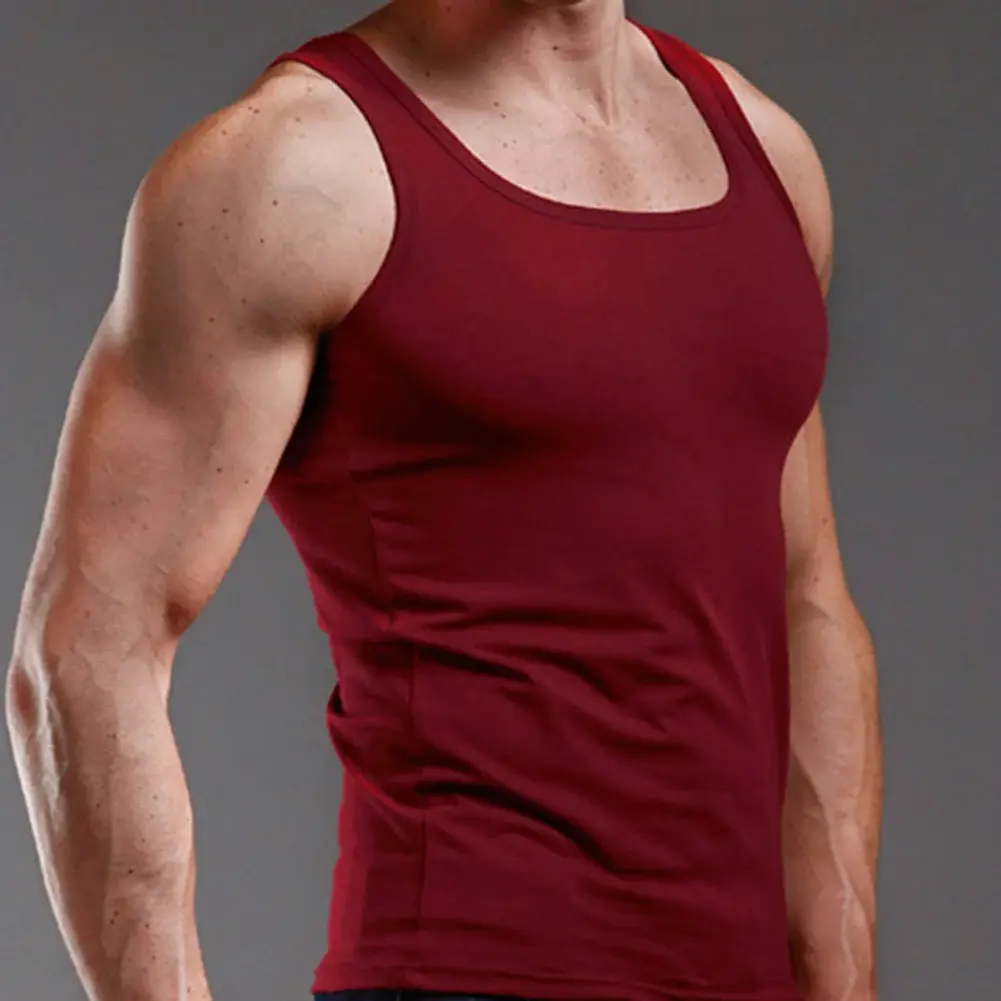 Men Muscle Vests Cotton Underwear Sleeveless Tank Top Solid Muscle Vest Undershirts O-neck Gymclothing Bodybuilding Tank Tops