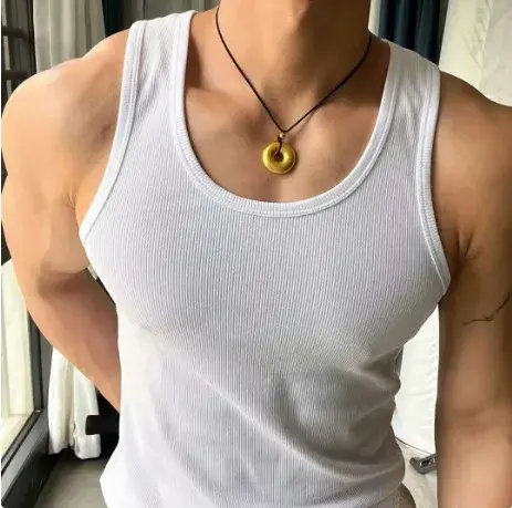Hot Sale Mens Sleeveless Tank Top Solid Muscle Vest Undershirts O-neck Gymclothing Tees Whorl Tops Bodybuilding Gym Clothing