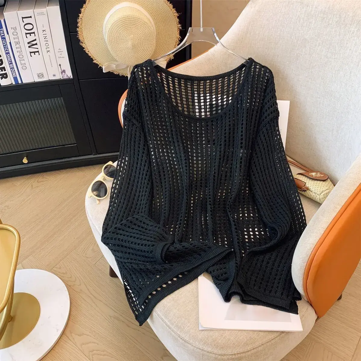 Lazy Style Full Sleeves Jumpers Tops Hollow Out Sexy Women Fashion Casual Streetwear Chic Femme Sweaters Pullovers