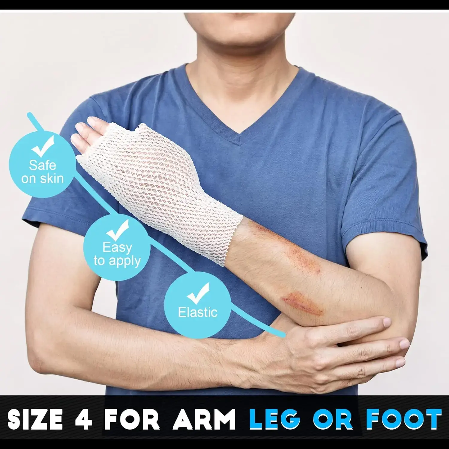 Tubular Bandage Elastic Net Wound Dressing Elastic Dressing Retainer Tubular Stretch Elastic Gauze Bandage