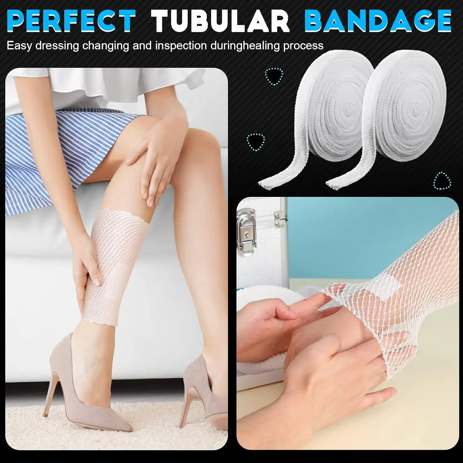 Tubular Bandage Elastic Net Wound Dressing Elastic Dressing Retainer Tubular Stretch Elastic Gauze Bandage