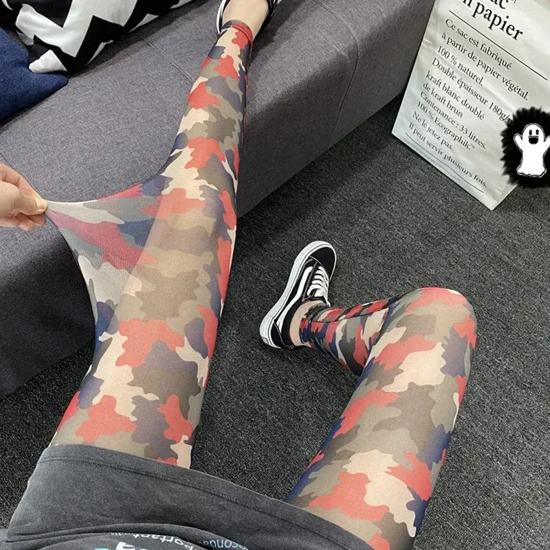 Summer Thin Mesh Leggings Big Stretch Sexy Transparent Women's Pants Cool Breathable Silk Slip Trousers Sexy Girl