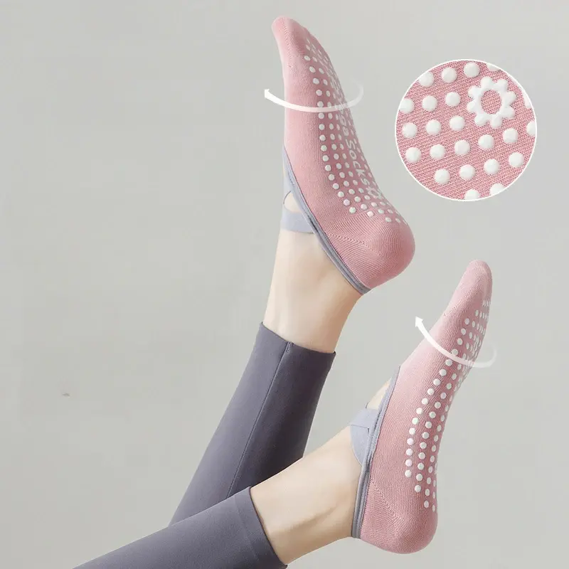 Women Anti-Slip Sock trampoline Yoga Sock Cotton Breathable Short Socks Elasticity Sport Boy Girl Outside Sport Socks EU33-39