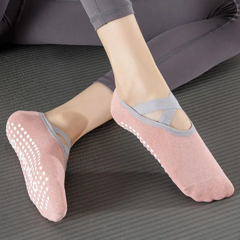 Women Anti-Slip Sock trampoline Yoga Sock Cotton Breathable Short Socks Elasticity Sport Boy Girl Outside Sport Socks EU33-39