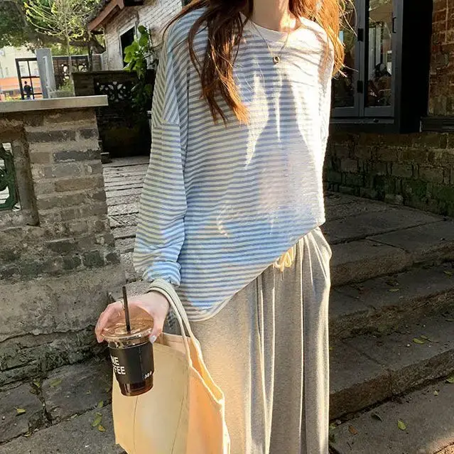 Women's Sun Protection Clothing Tops Round Neck Sweaters Striped Long Sleeved Hollowed Out Sun Protection Crochet Top