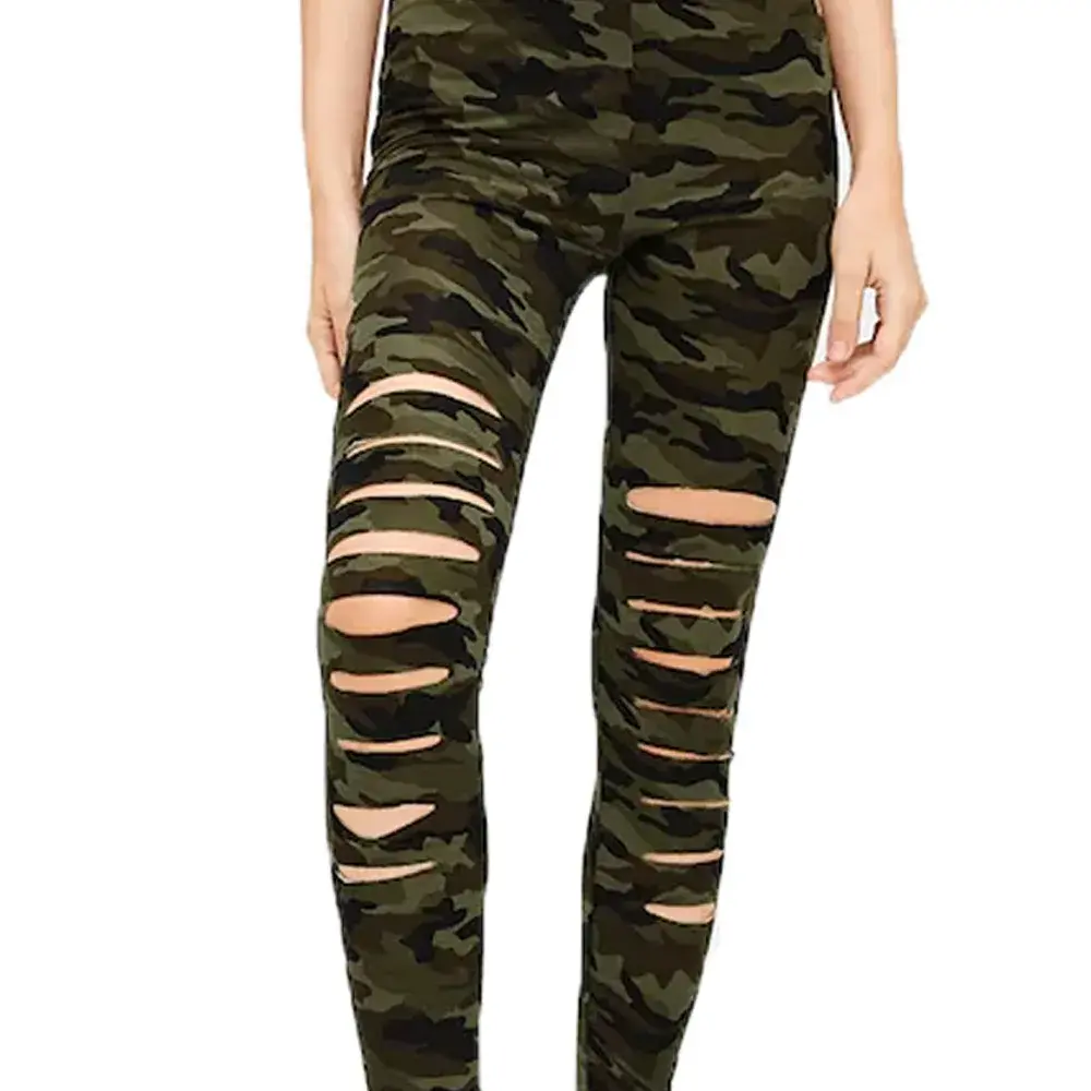 Women's Stretch Pants Spring Fashion Sexy Camouflage Faux Denim Leggings Casual Skinny Daily Long Breathable Cropped Pants