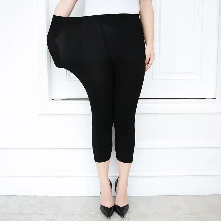 Women's Plus Size Modal Capri Leggings,Soft and Stretchy Cropped Legging 3/4 Length Pants Women High Waist Leggings Fitness