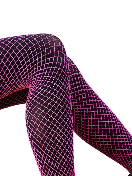 Women Sexy Pantyhose Multicolor Fishnet Stockings Colored Mesh Fish Nets Tights Seamless Nylon Dance Collant Panty Plus Size