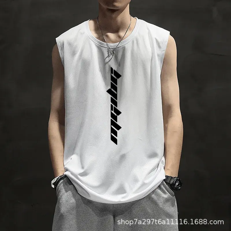 Summer Fitness Sports Tank Top Men's Breathable Loose Fit Training Sleeveless T-shirt Quick Drying vest male Fitness Clothing5XL