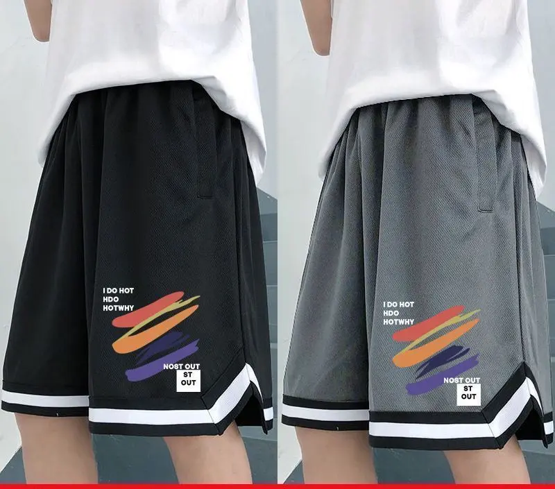 Men's Fitness Sport Shorts Quick Dry Breathable Summer Running Training Basketball 5 Point Pants Street Hip Hop Loose Gym Shorts