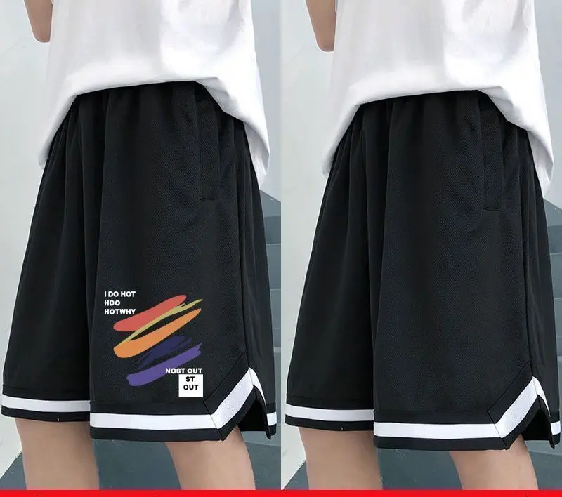 Men's Fitness Sport Shorts Quick Dry Breathable Summer Running Training Basketball 5 Point Pants Street Hip Hop Loose Gym Shorts