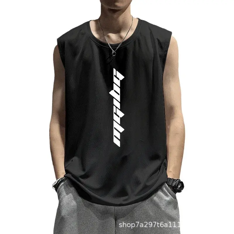 Summer Fitness Sports Tank Top Men's Breathable Loose Fit Training Sleeveless T-shirt Quick Drying vest male Fitness Clothing5XL