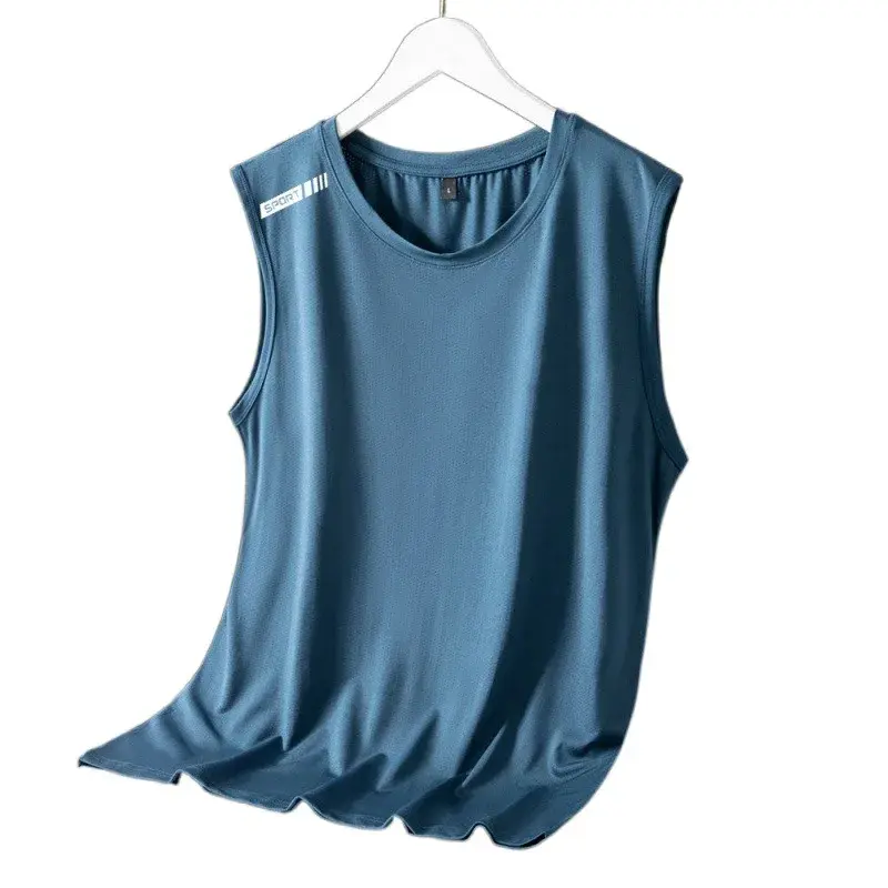 Men's Sleeveless Breathable Fashion Casual Outdoor Fitness Comfortable Quick Drying Vest T-shirt Printed Solid Color Mesh Top