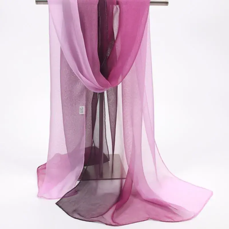 Scarf Portable Women Chiffon Scarves Gradient Color Washable Chiffon Scarf Long Wrap Shawl For Daily Wear 50*160cm