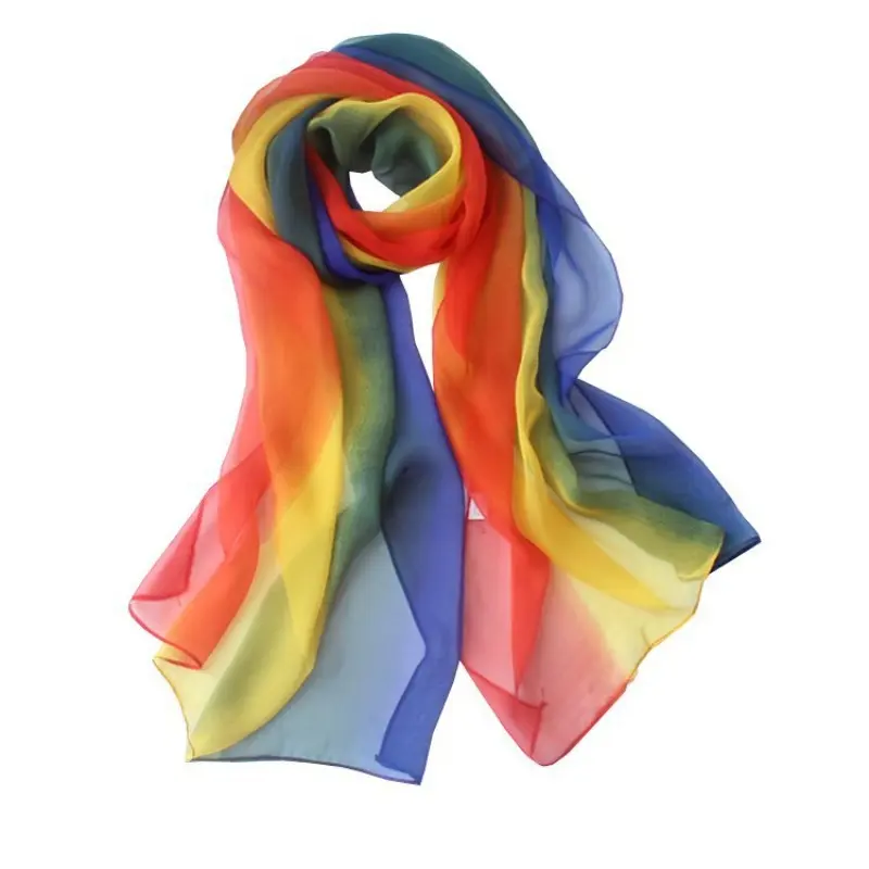 Scarf Portable Women Chiffon Scarves Gradient Color Washable Chiffon Scarf Long Wrap Shawl For Daily Wear 50*160cm