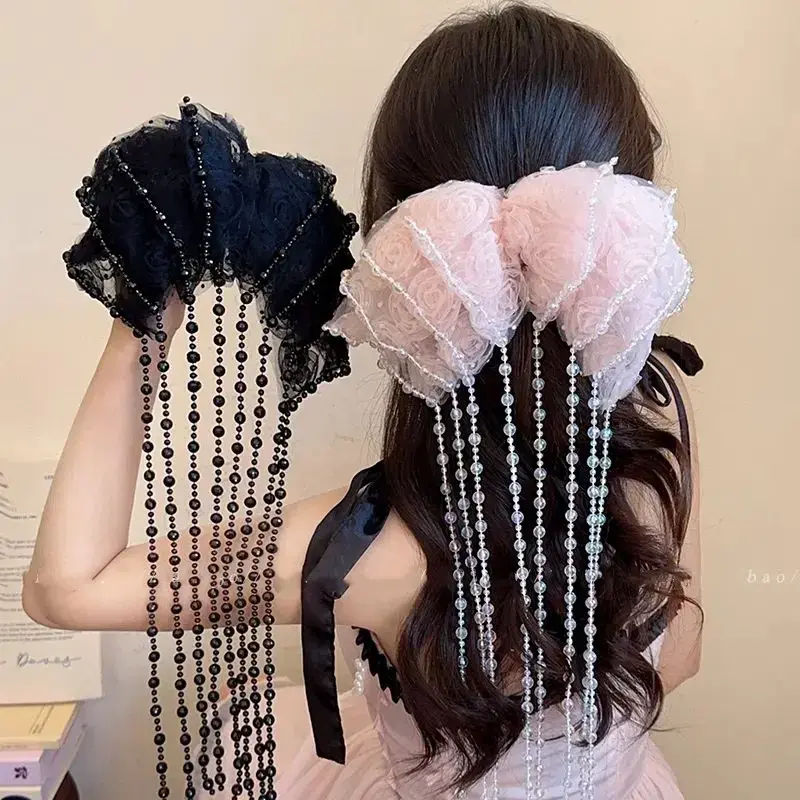 Korea Trend Hair Pins Accessories Lolita Jewelry Fashion Hairpins Cloth Ribbon Bowknot Clips Accesorio Para El Cabello Mujer