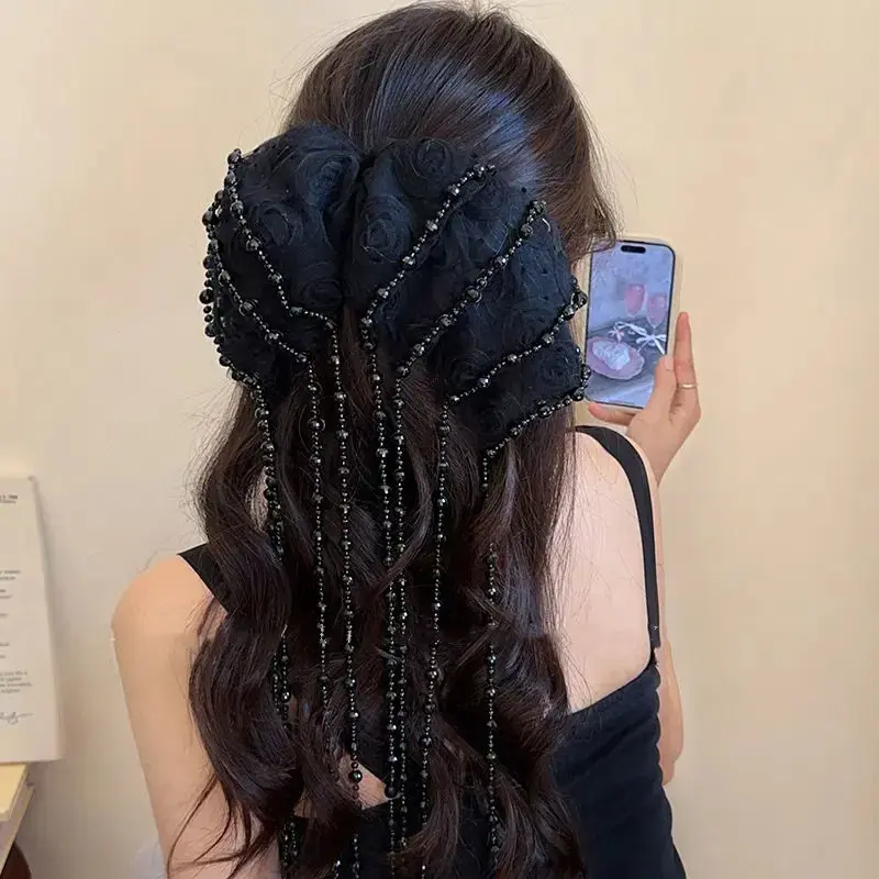 Korea Trend Hair Pins Accessories Lolita Jewelry Fashion Hairpins Cloth Ribbon Bowknot Clips Accesorio Para El Cabello Mujer