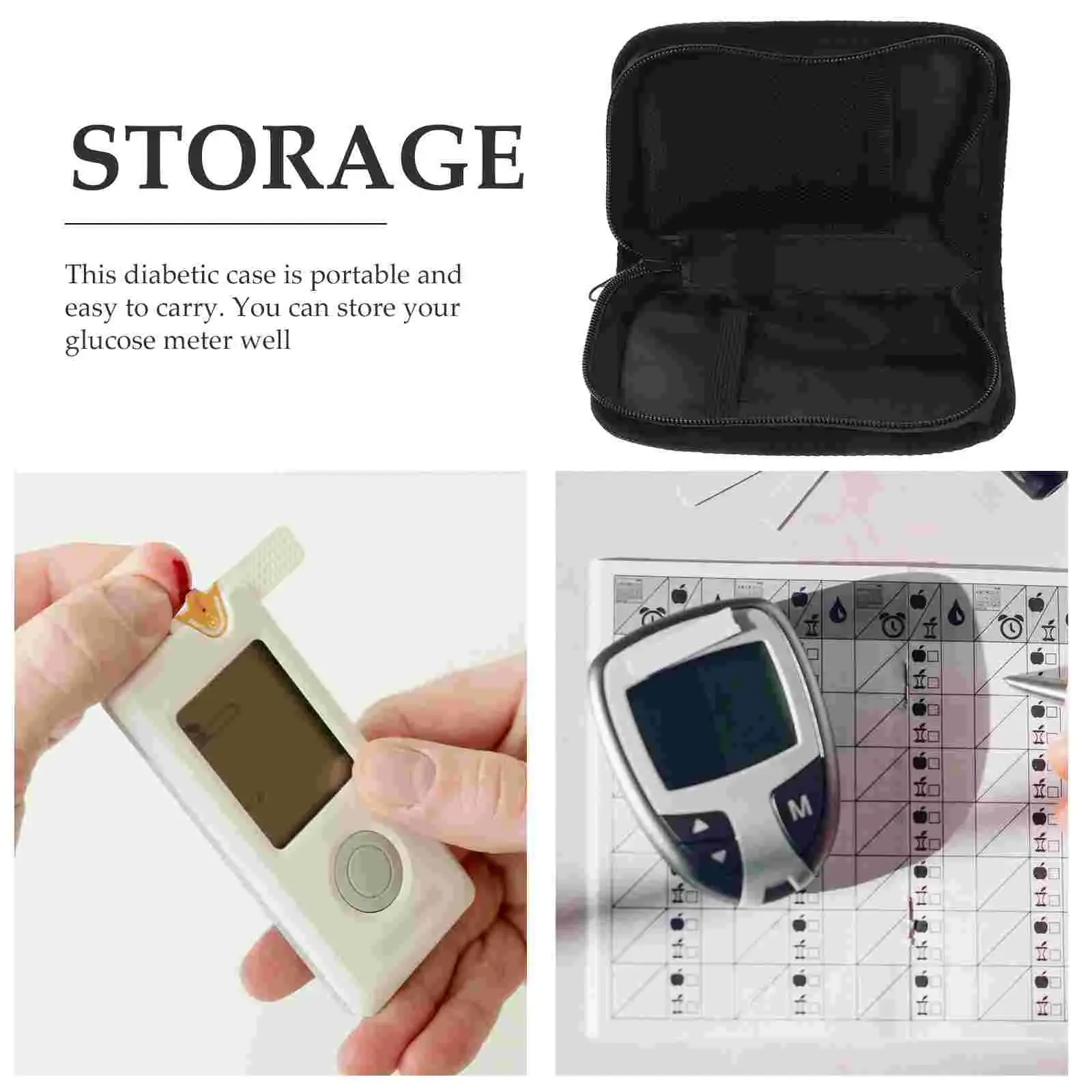 For Blood Glucose Meter Storage Bags Travel Case Supply Organizer Bag Test Strips Organizer Health Monitor Pouches Empty