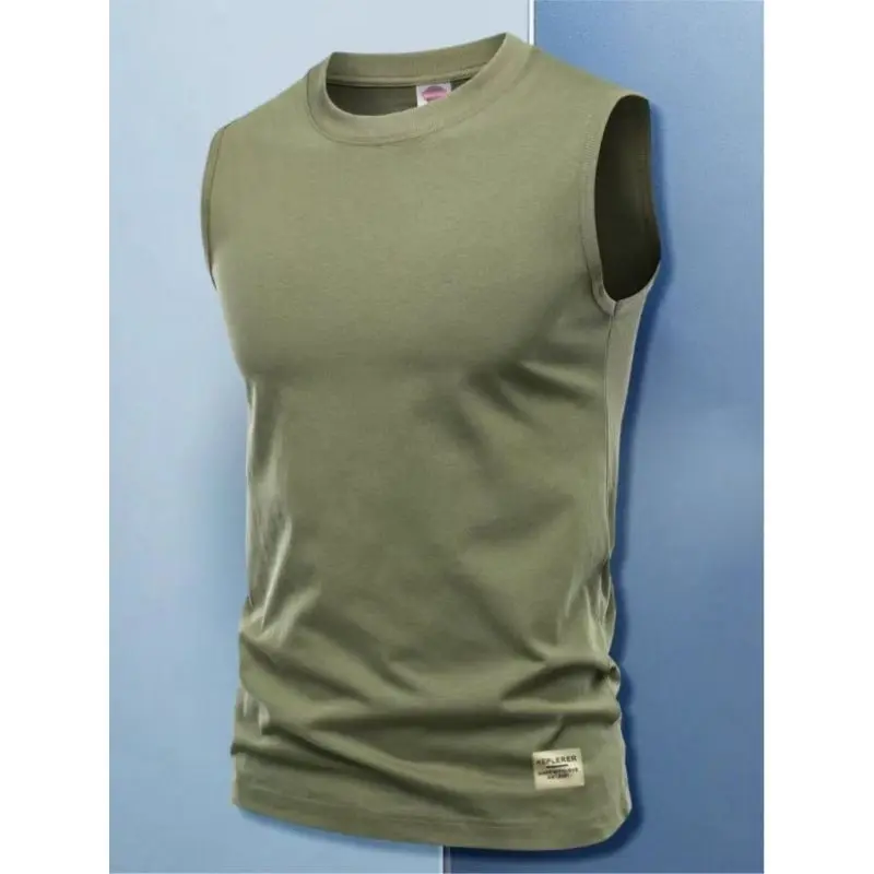 2 Pack Men's Loose Solid Round Neck Tank Tops,Casual Streetwear Sleeveless Top for Summer,Fashion Men's Clothing for Daily Wear