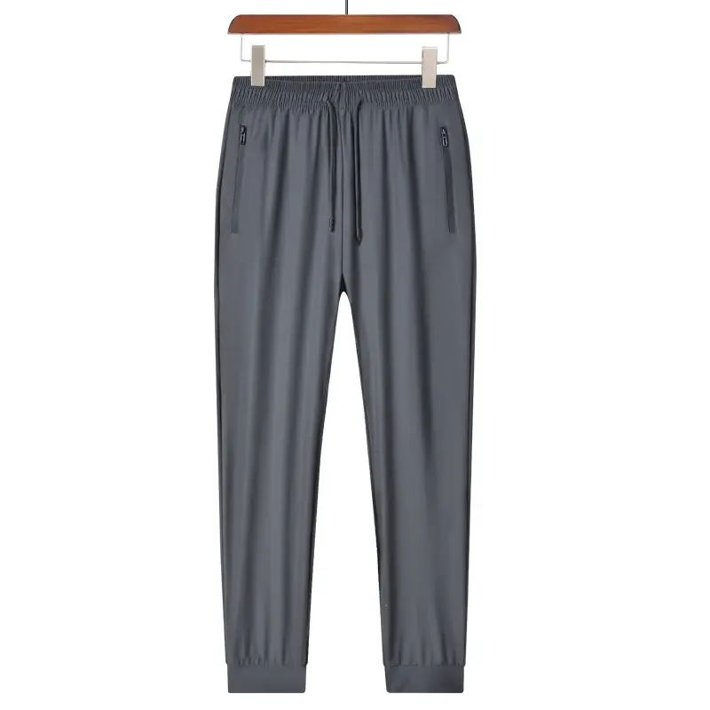 2PCS New Ice Silk Breathable Men's Sports Pants Quick Drying Sweat-absorbing Comfortable Cool High Quality Outdoor Pants for Men