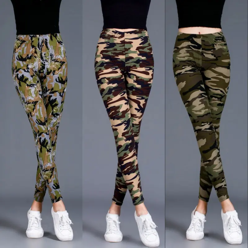 Women Fashion Camouflage Leggings Sexy Print Femme Push Up Pants Casual Camo Sport Workout Fitness Legging