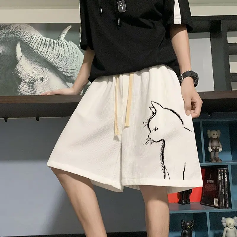 Casual Shorts Men's Summer New Trendy Brand Large Size Loose Korean Version Thin Sports American Five-point Sweatpants