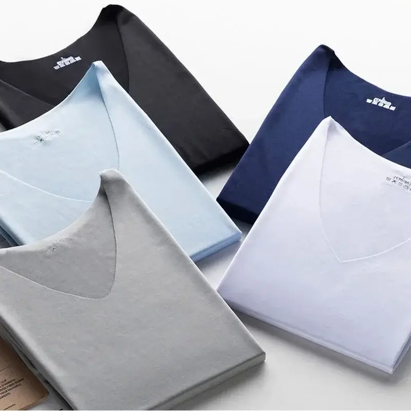New Men's Summer Ice Silk T-shirt Sweatshirt Round Neck Simple Running Fitness Suit Thin Breathable Quick Drying T Singlet Men