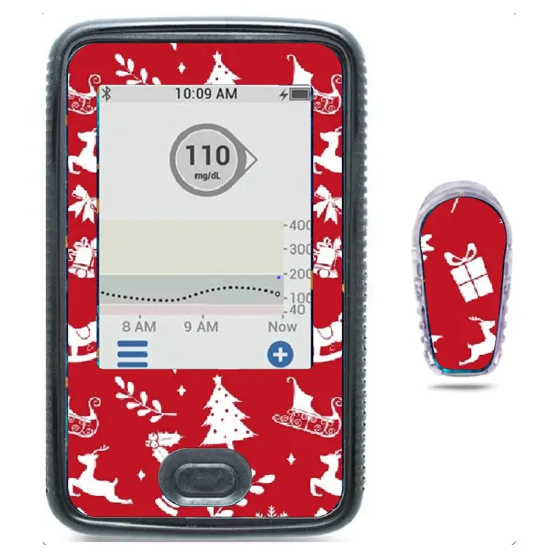 Dexcom G6 Christmas Theme  precut  Adhesive Patches transmitter sticker , 1 Pack. Split Backing