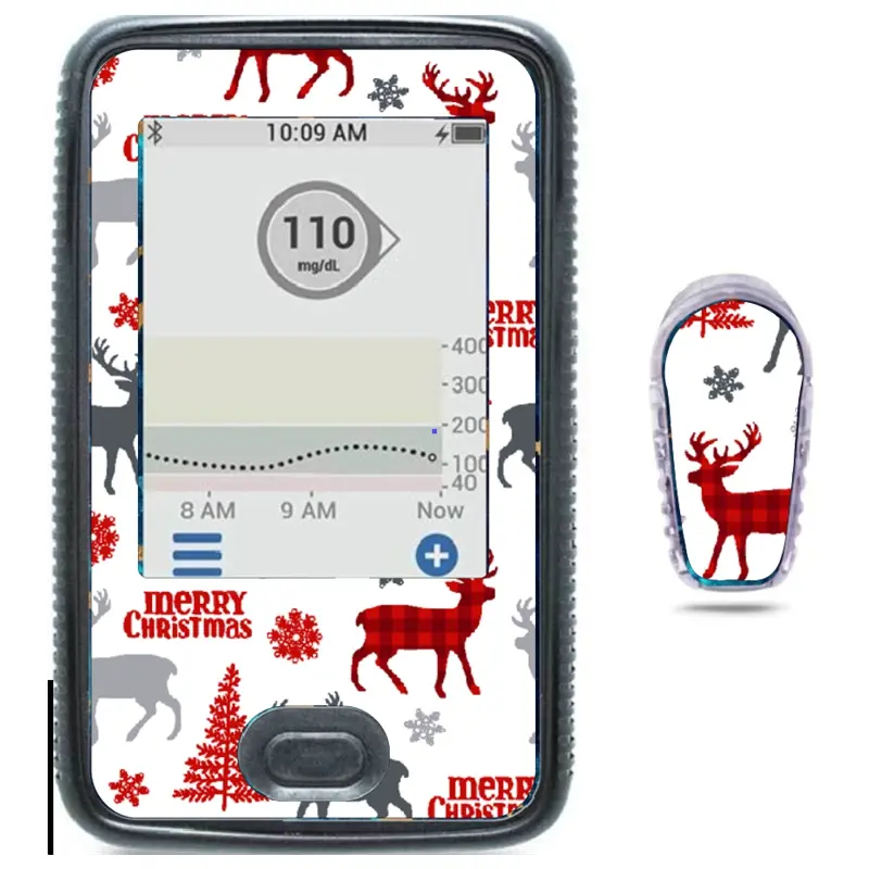 Dexcom G6 Christmas Theme  precut  Adhesive Patches transmitter sticker , 1 Pack. Split Backing