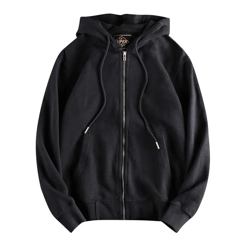 Autumn Winter New Cardigan Hoodies for Men's Fashion Long Sleeved Hooded Thickened Velvet Plus Heavyweight Casual Sweatshirts
